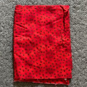 Red Paw Print Fabric Remnant